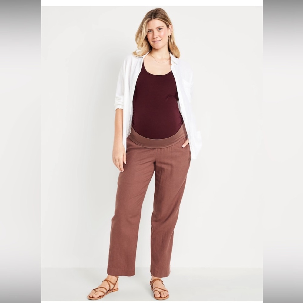 Old Navy Maternity Rollover Waist Linen Pants size XS
